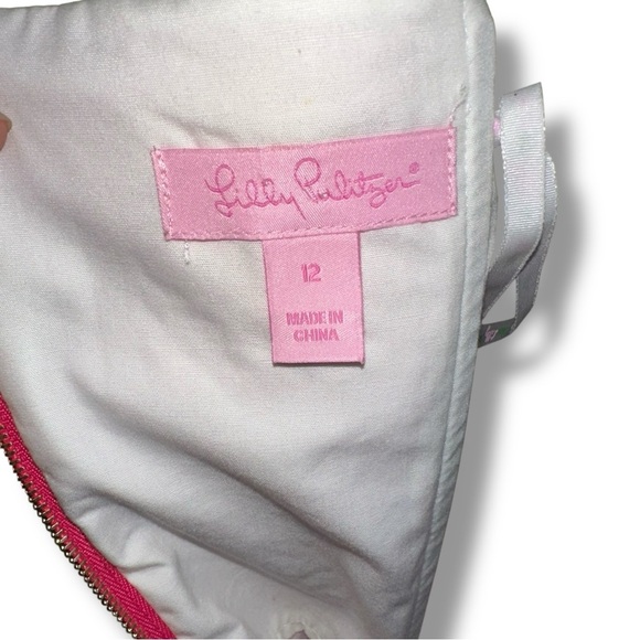 Lilly Pulitzer Maybell Peplum Embroidered Dress in Azalea Pink Size 12 - Picture 15 of 16